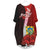 Tuvalu Polynesian Custom Personalised Batwing Pocket Dress - Hibiscus With Coat Of Arm Women Black - Polynesian Pride