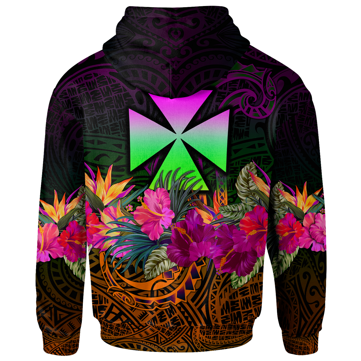 Wallis and Futuna Custom Zip up Hoodie Summer Hibiscus - Polynesian Pride