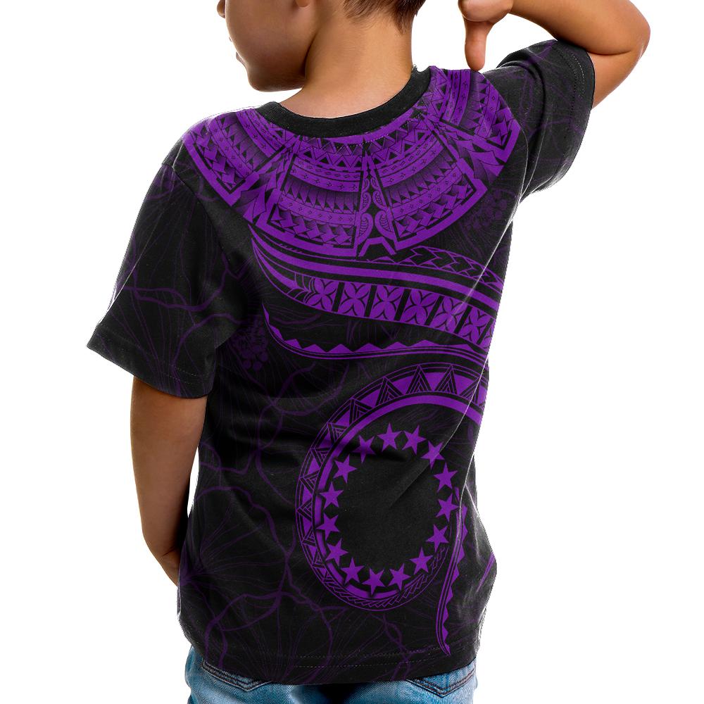Cook Islands Custom T Shirt Polynesian Waves (Purple) - Polynesian Pride