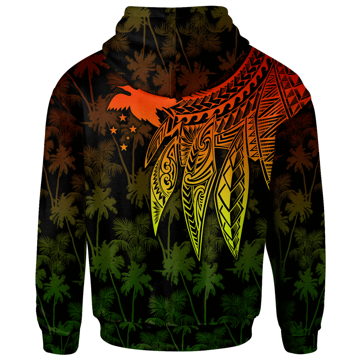 Papua New Guinea Zip up Hoodie Polynesian Wings (Reggae) - Polynesian Pride