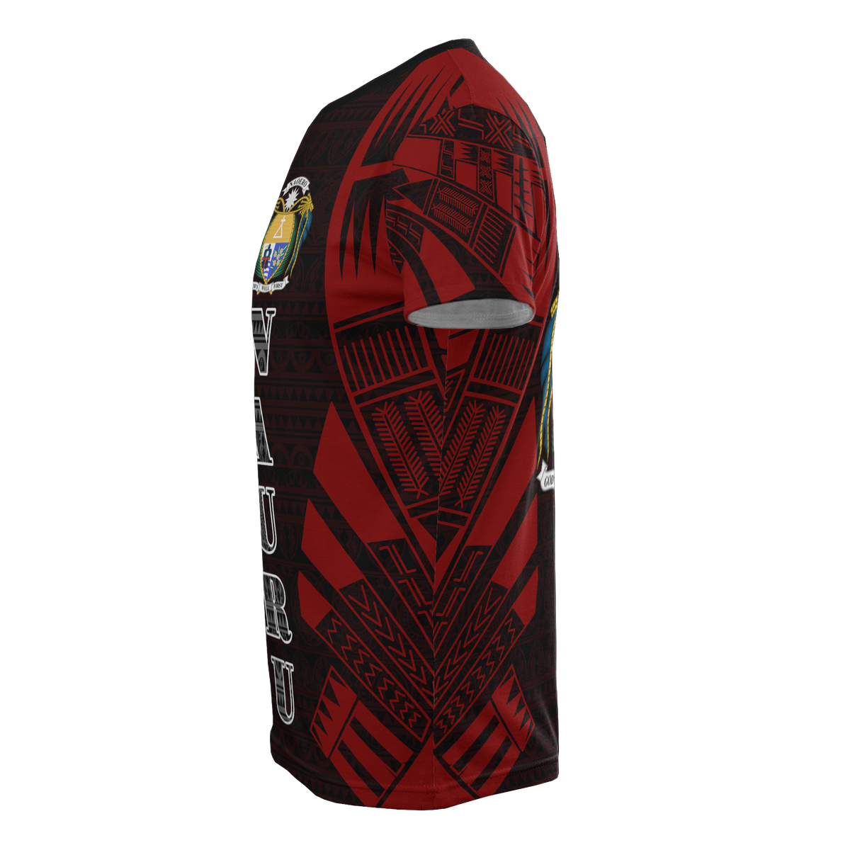 Nauru T Shirt Nauru Coat Of Arms Polynesian Tattoo Red Style - Polynesian Pride
