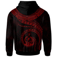 Vanuatu Polynesian Hoodie Vanuatu Waves (Red) - Polynesian Pride