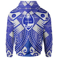 Guam Polynesian Zip up Hoodie Guam White Seal with Polynesian Tattoo Ver 02 - Polynesian Pride