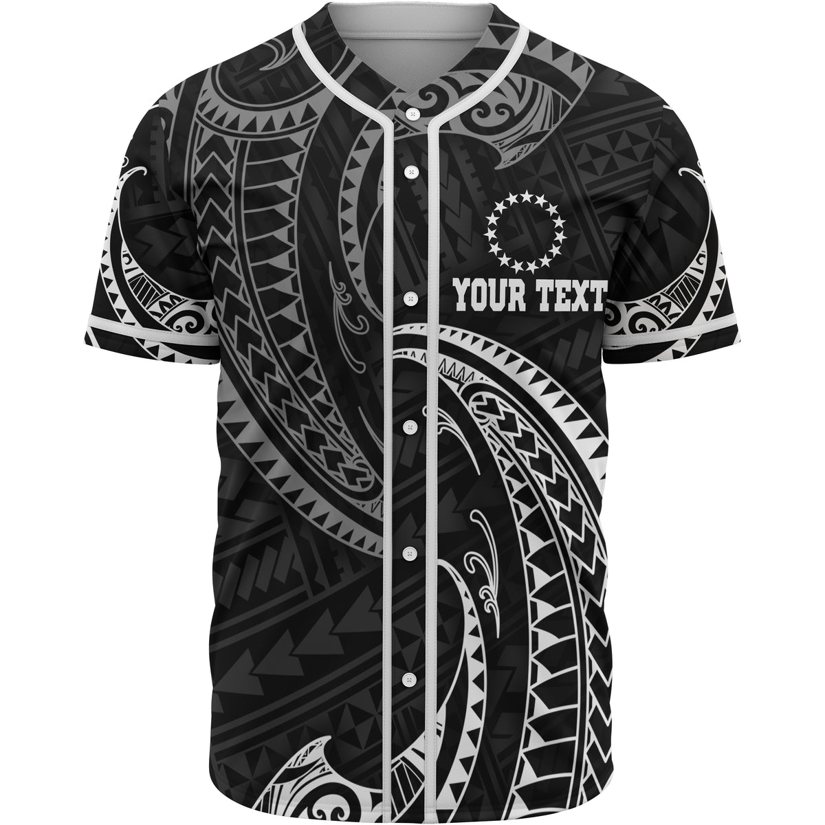 Cook Islands Polynesian Custom Personalised Baseball Shirt - White Tribal Wave Unisex White - Polynesian Pride