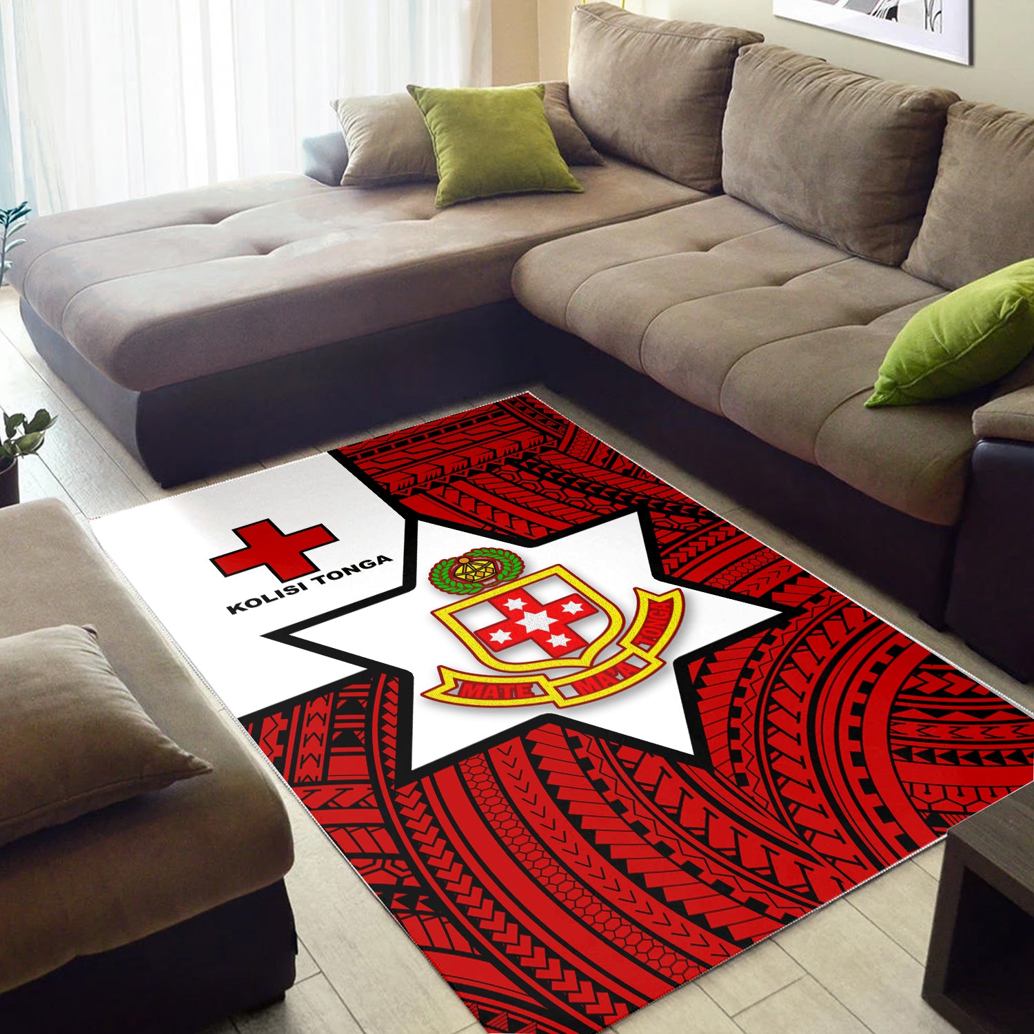 Kolisi Tonga Area Rug - Mate Ma'a Tonga Red Original - LT20 Red - Polynesian Pride