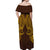 Cook Islands Kukis Off Shoulder Long Dress - Tribal Pattern - LT12 - Polynesian Pride