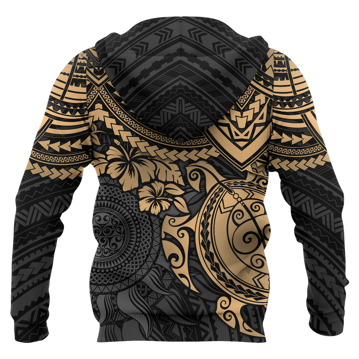 Hoodie Polynesian Golden Turtle - Polynesian Pride
