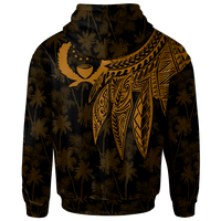 Pohnpei Zip up Hoodie Polynesian Wings (Golden) - Polynesian Pride