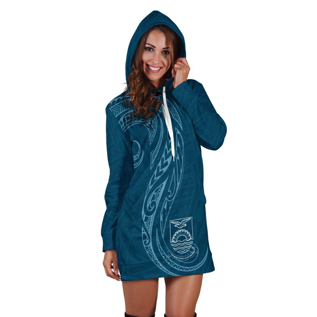 Kiribati Hoodie Dress - Polynesian Style Blue - Polynesian Pride