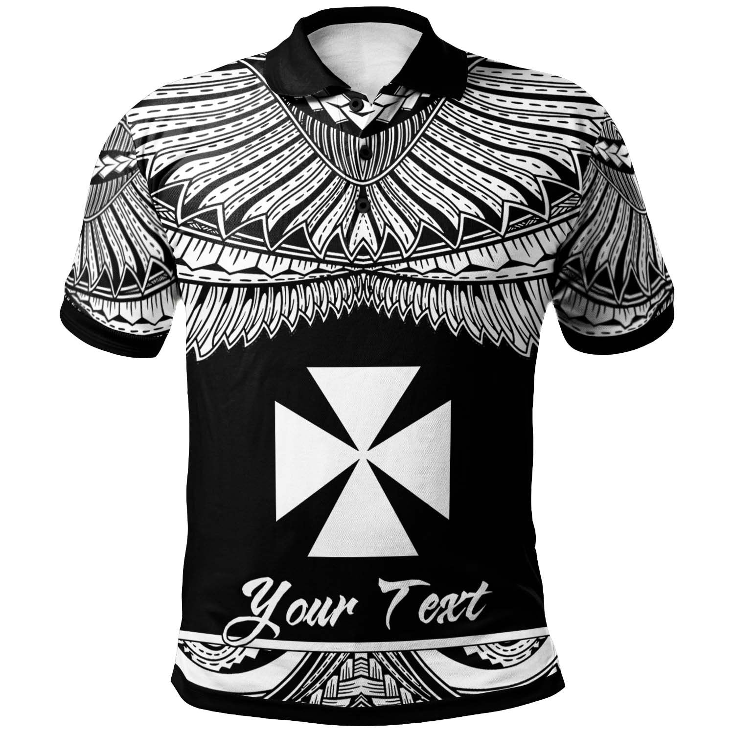 Wallis and Futuna Custom Polo Shirt Polynesian Tattoo White Version Unisex White - Polynesian Pride