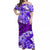 (Custom Personalised) Hawaii Off Shoulder Long Dress Purple Polynesian Turtle and Hibiscus LT13 Women Purple - Polynesian Pride