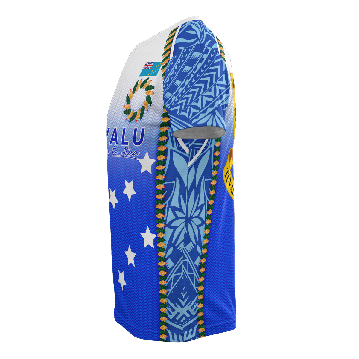 Tuvalu All Over Print T Shirt Tuvaluan Flag Ocean Waves - Polynesian Pride