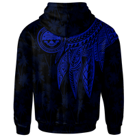 Federated States of Micronesia Zip up Hoodie Polynesian Wings (Blue) - Polynesian Pride