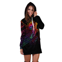 Federated States of Micronesia Hoodie Dress - Butterfly Polynesian Style - Polynesian Pride