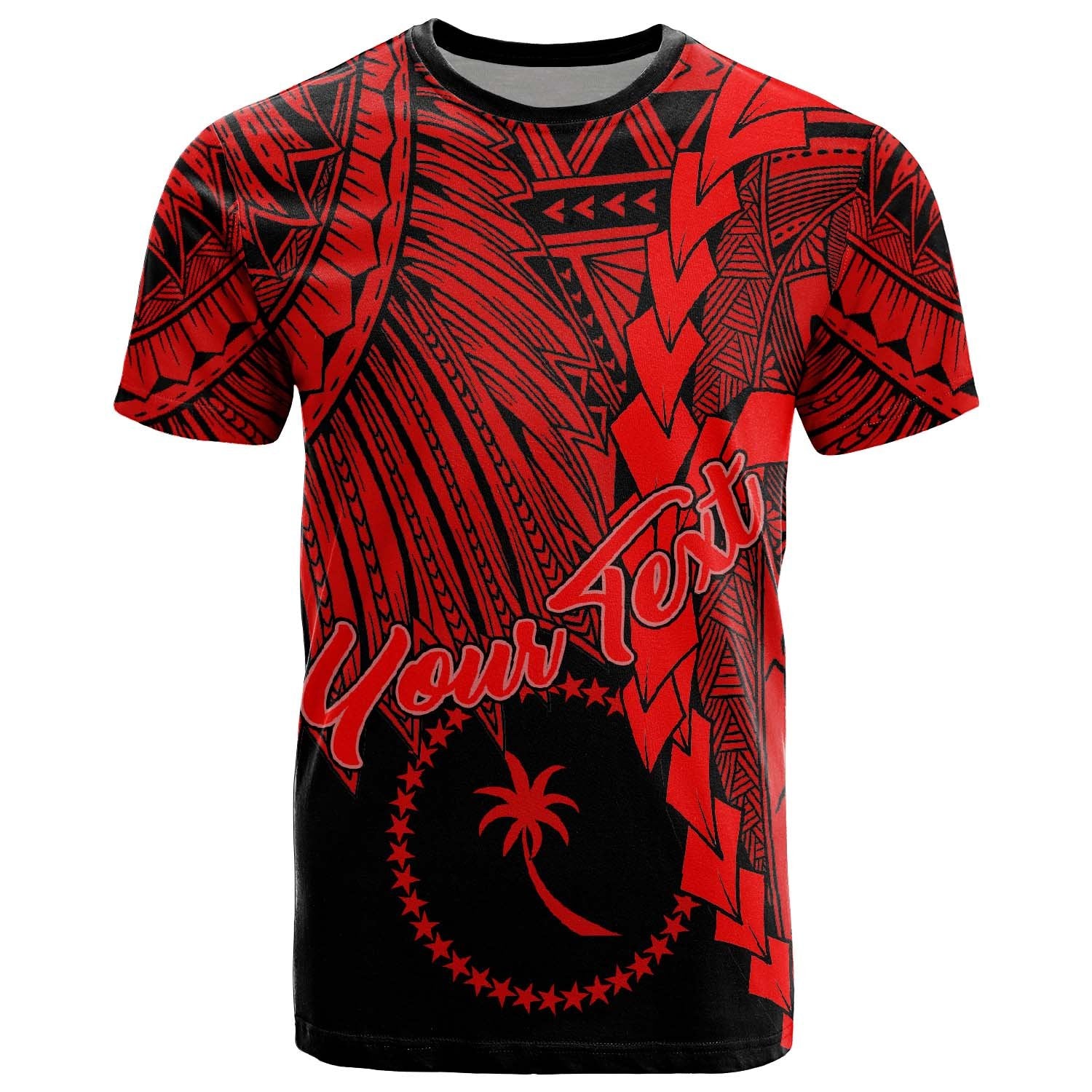 Chuuk Micronesia Custom T Shirt Tribal Wave Tattoo Red Unisex Red - Polynesian Pride