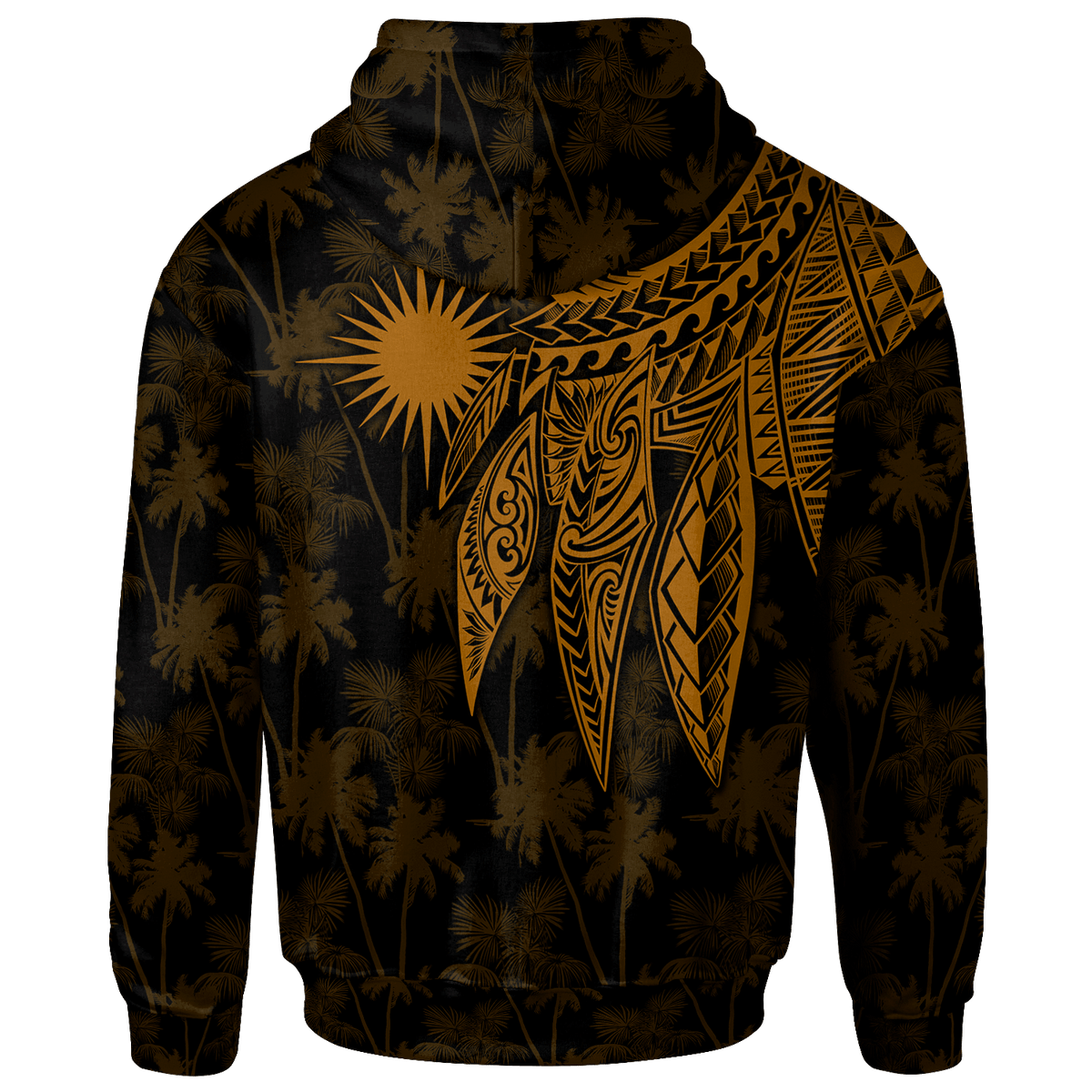 Marshall Islands Hoodie Polynesian Wings (Golden) - Polynesian Pride