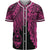 Guam Polynesian Custom Personalised Baseball Shirt - Tribal Wave Tattoo Pink Unisex Pink - Polynesian Pride