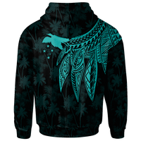 Papua New Guinea Custom Hoodie Polynesian Wings (TurQuoiSe) - Polynesian Pride