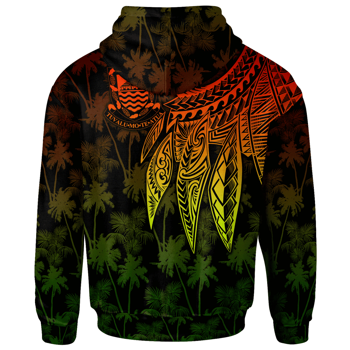 Tuvalu Zip up Hoodie Polynesian Wings (Reggae) - Polynesian Pride