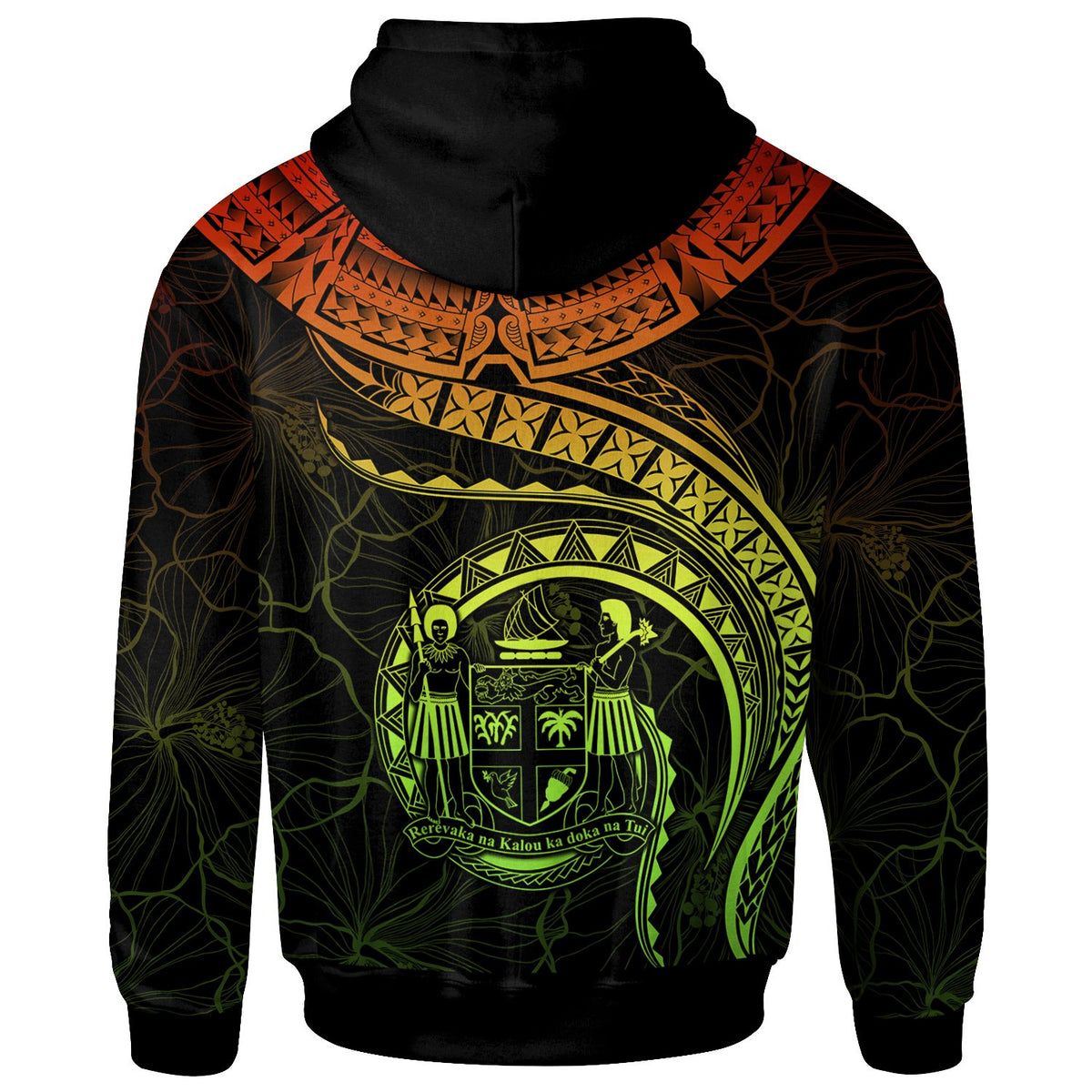 Fiji Polynesian Hoodie Fiji Waves (Reggae) - Polynesian Pride