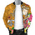 Fiji Men's Bomber Jacket - Turtle Plumeria (Gold) - Polynesian Pride