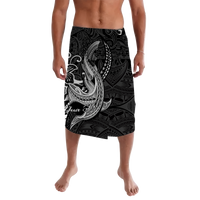 Custom Polynesian Shark Tattoo Hawaii Tribal Lavalava LT12 Lavalava Black - Polynesian Pride