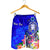 Fiji Custom Personalised Men's Shorts - Turtle Plumeria (Blue) - Polynesian Pride