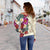 Papua New Guinea Women's Off Shoulder Sweater - The Tropical Plumeria Flower Style - Polynesian Pride