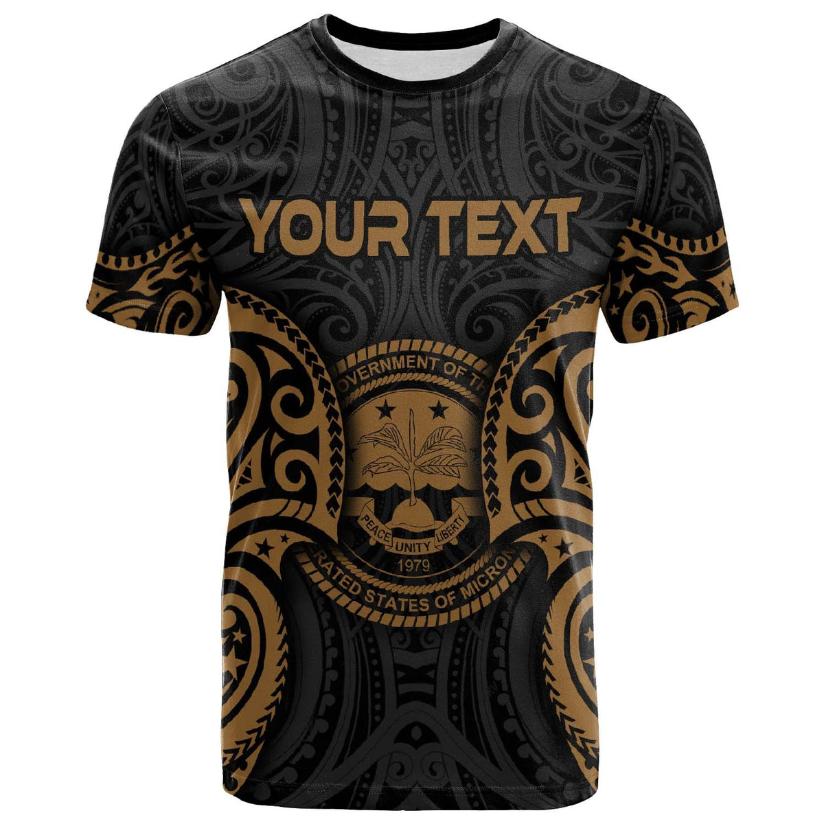 Federated States of Micronesia Custom T Shirt FSM Spirit Gold Unisex Gold - Polynesian Pride