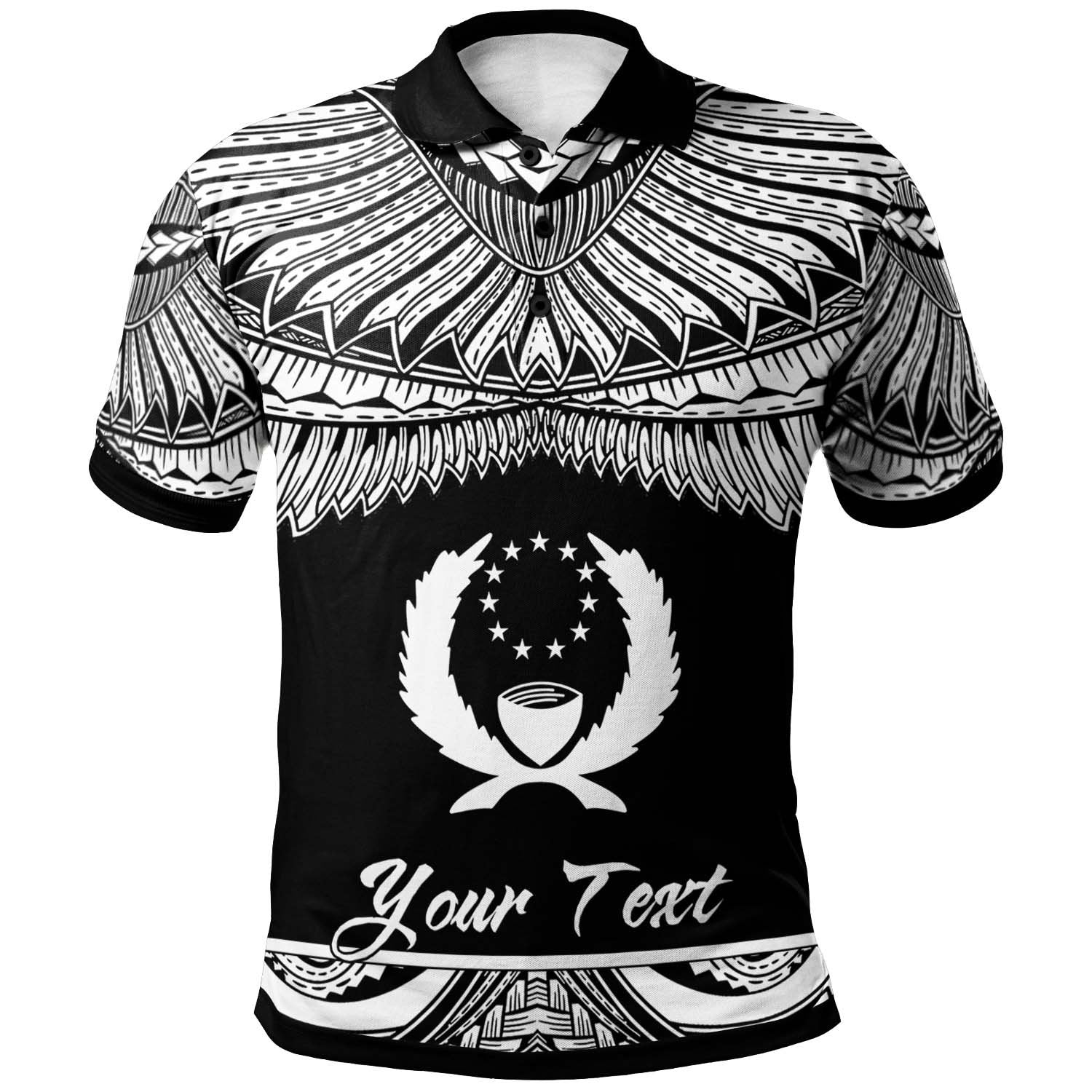 Pohnpei Custom Polo Shirt Polynesian Tattoo White Version Unisex White - Polynesian Pride