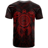 American Samoa Polynesian T Shirt Vintage Polynesian Turtle (Red) - Polynesian Pride