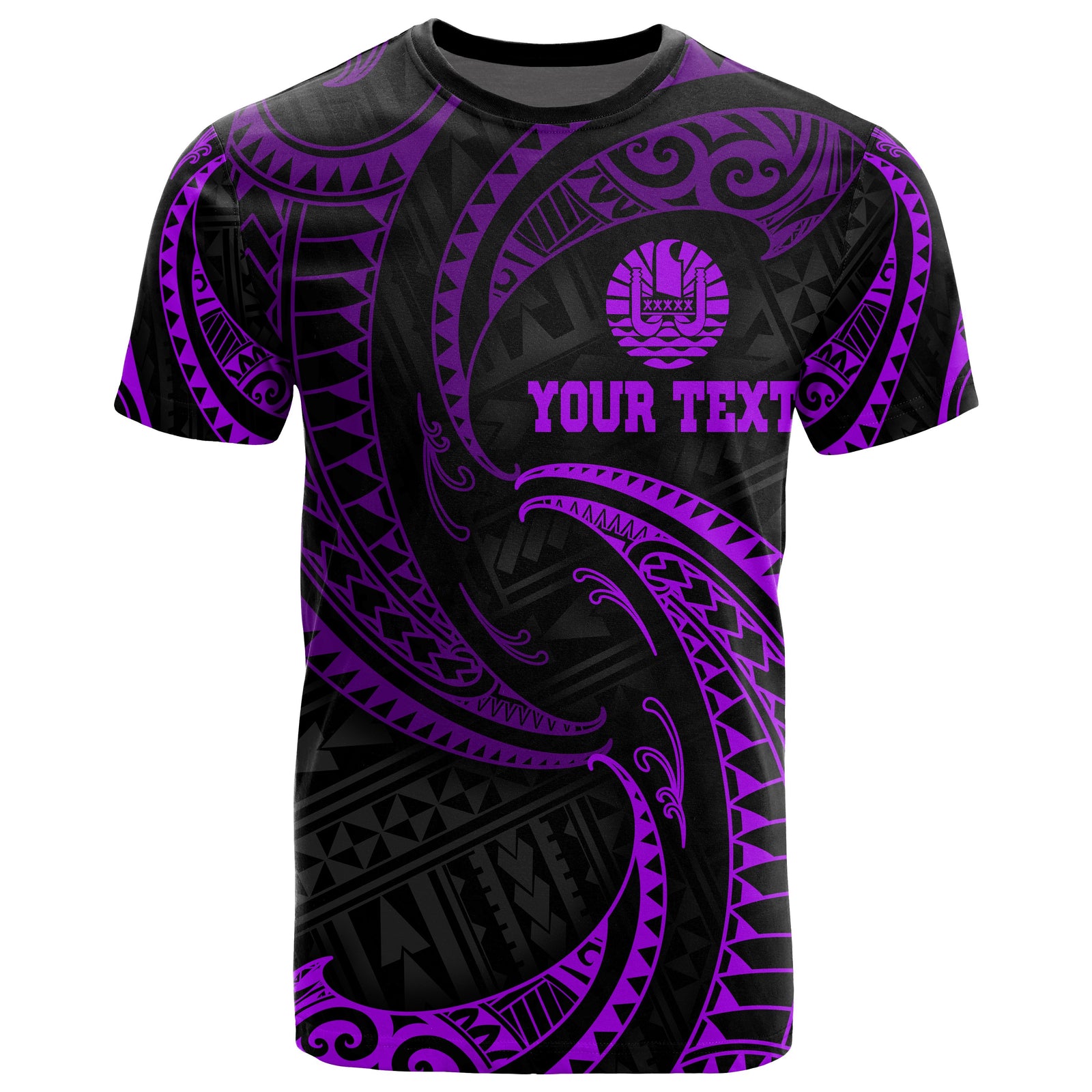 Tahiti Polynesian Custom T Shirt Purple Tribal Wave Unisex Purple - Polynesian Pride