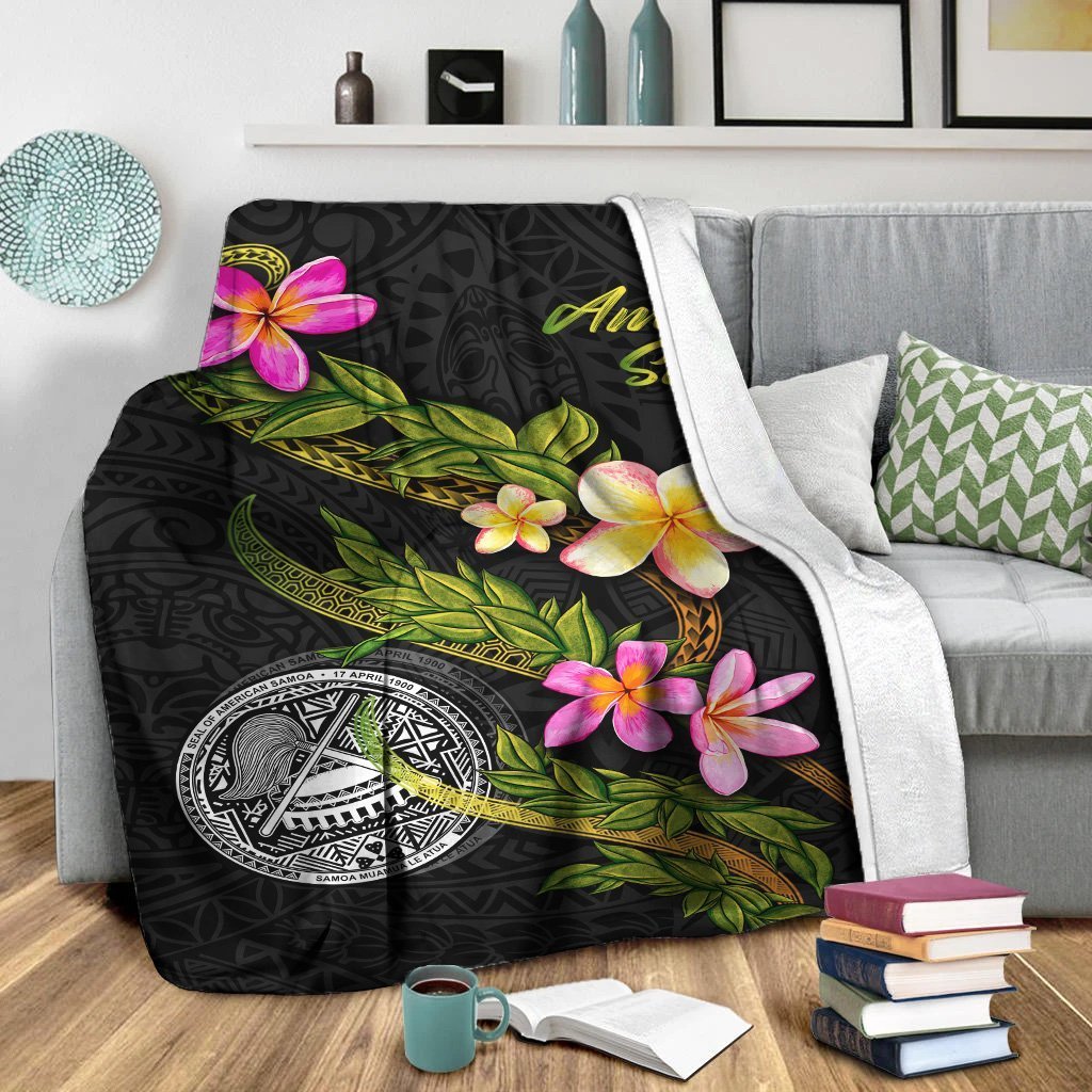 American Samoa Polynesian Blanket - Plumeria Tribal - Polynesian Pride