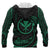 Hawaii Polynesian Custom Hoodie Green Tribal Wave - Polynesian Pride