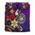 American Samoa Bedding Set - Tribal Flower With Special Turtles Purple Color - Polynesian Pride