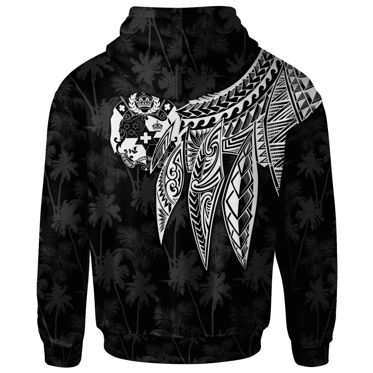 Tonga Custom Hoodie Polynesian Wings (White) - Polynesian Pride