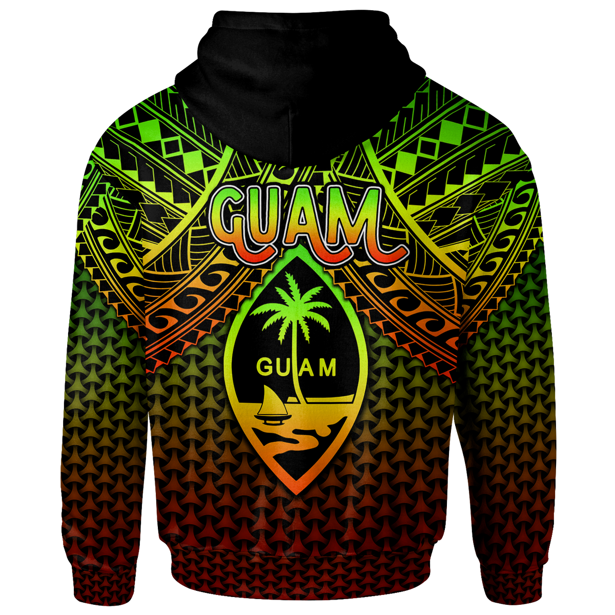 Polynesian Guam Hoodie Reggae Vintage Polynesian Patterns - Polynesian Pride