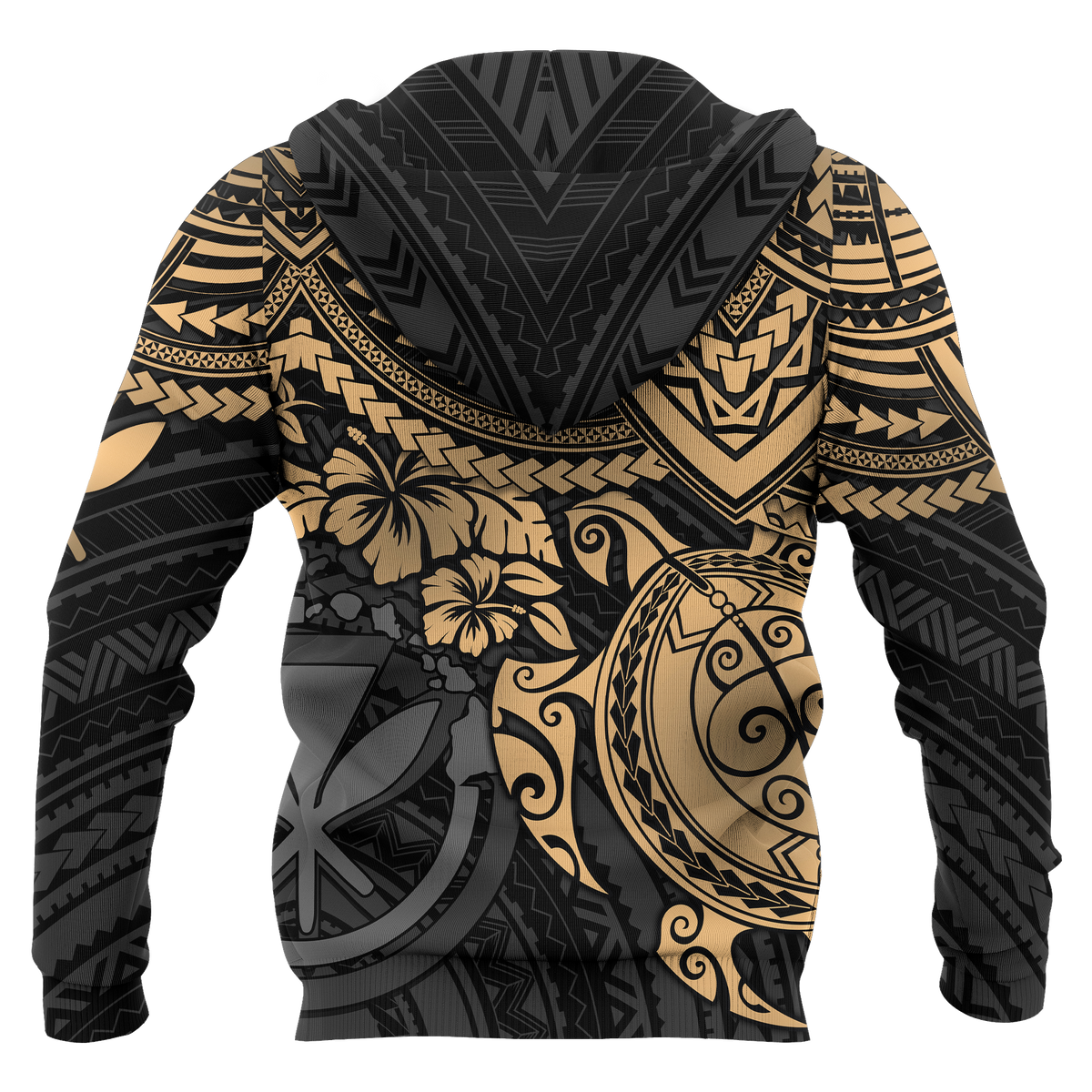 Polynesian Hawaii Hoodie Gold Turtle - Polynesian Pride