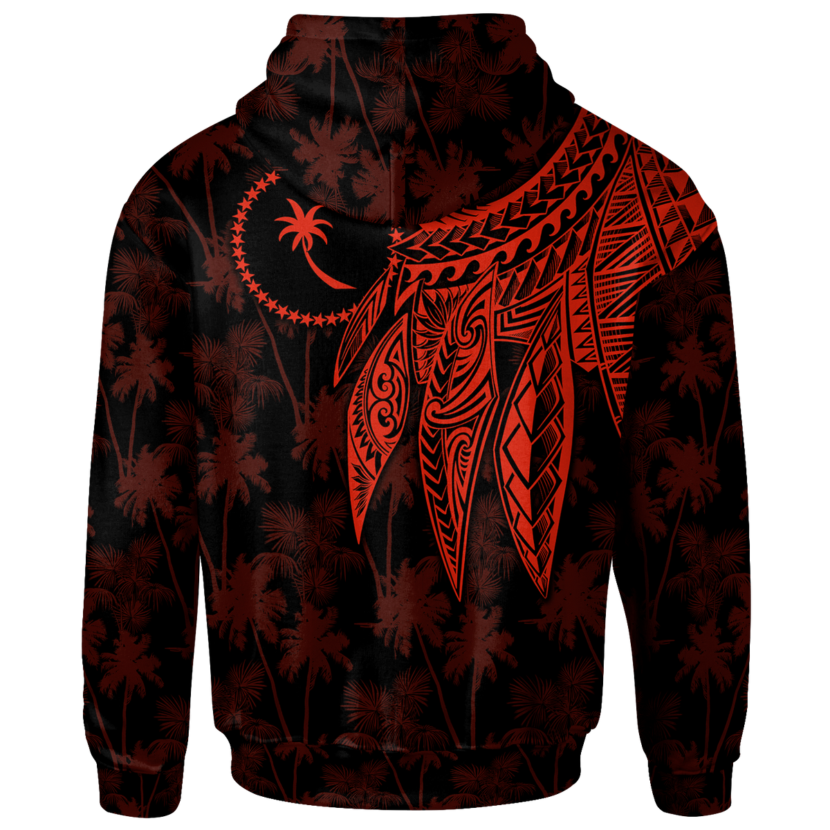 Chuuk Hoodie Polynesian Wings (Red) - Polynesian Pride
