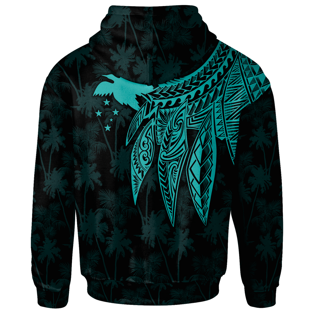 Papua New Guinea Hoodie Polynesian Wings (TurQuoiSe) - Polynesian Pride