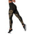 American Samoa Polynesian Women's Legging - Gold Tribal Wave Black - Polynesian Pride