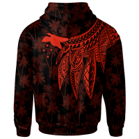 Papua New Guinea Zip up Hoodie Polynesian Wings (Red) - Polynesian Pride