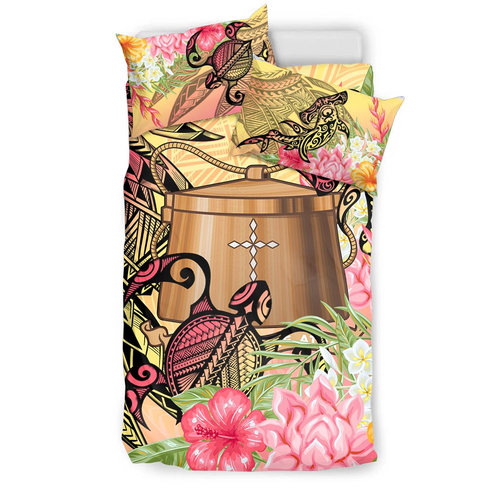 Tokelau Bedding Set - Flowers Tropical With Sea Animals - Polynesian Pride