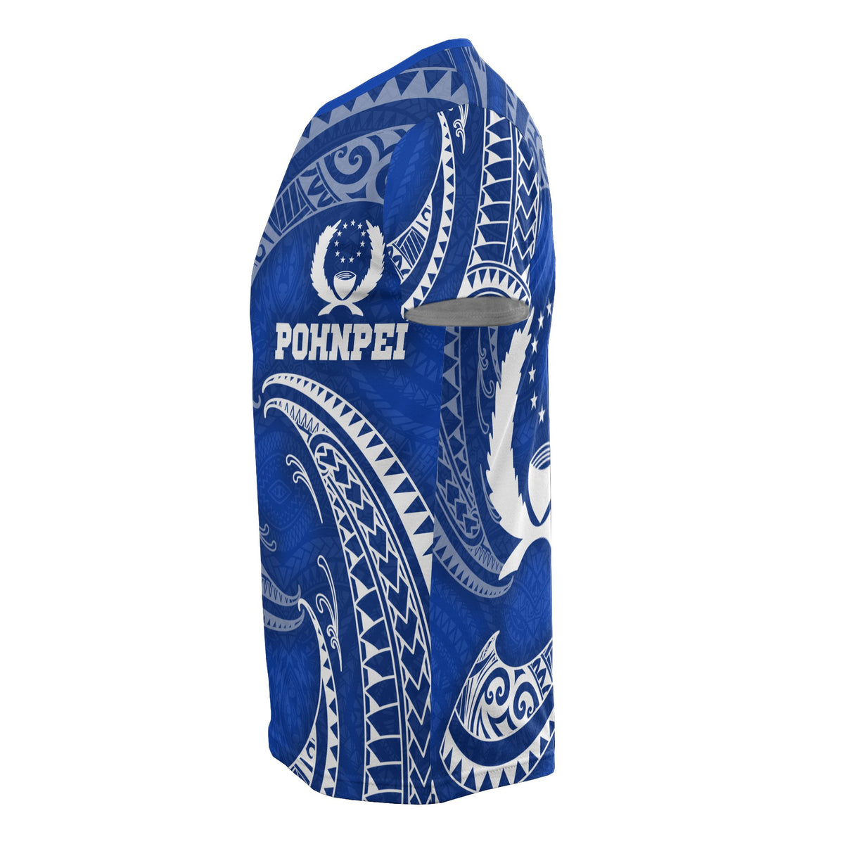 Pohnpei Micronesia All Over T Shirt Blue Tribal Wave - Polynesian Pride