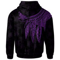 Tuvalu Zip up Hoodie Polynesian Wings (Purple) - Polynesian Pride