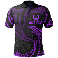 Pohnpei Micronesia Custom Polo Shirt Purple Tribal Wave Unisex Purple - Polynesian Pride