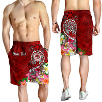 FSM Custom Personalised Men's Short - Turtle Plumeria (RED) - Polynesian Pride