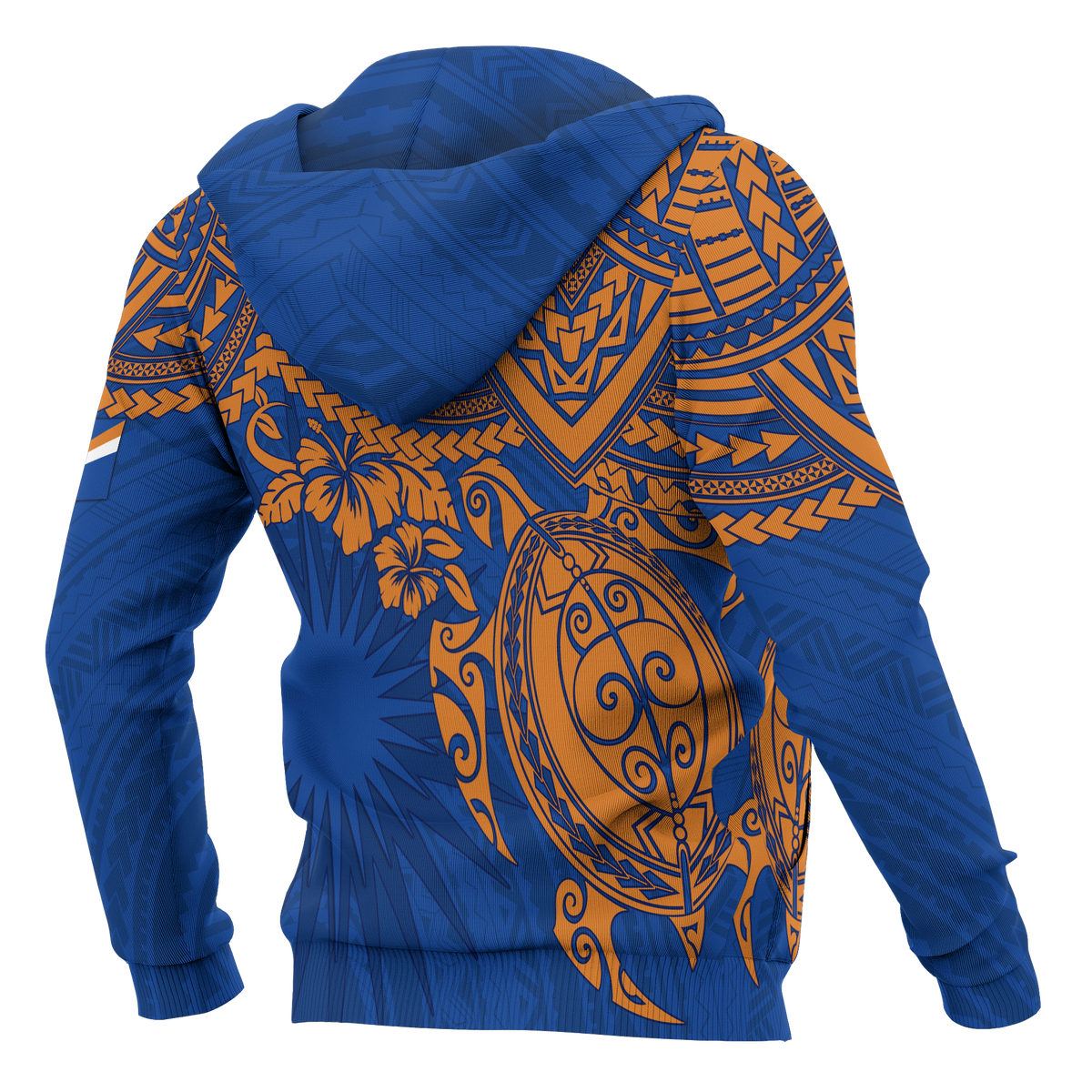 Marshall Islands Polynesian Hoodie Blue Turtle - Polynesian Pride