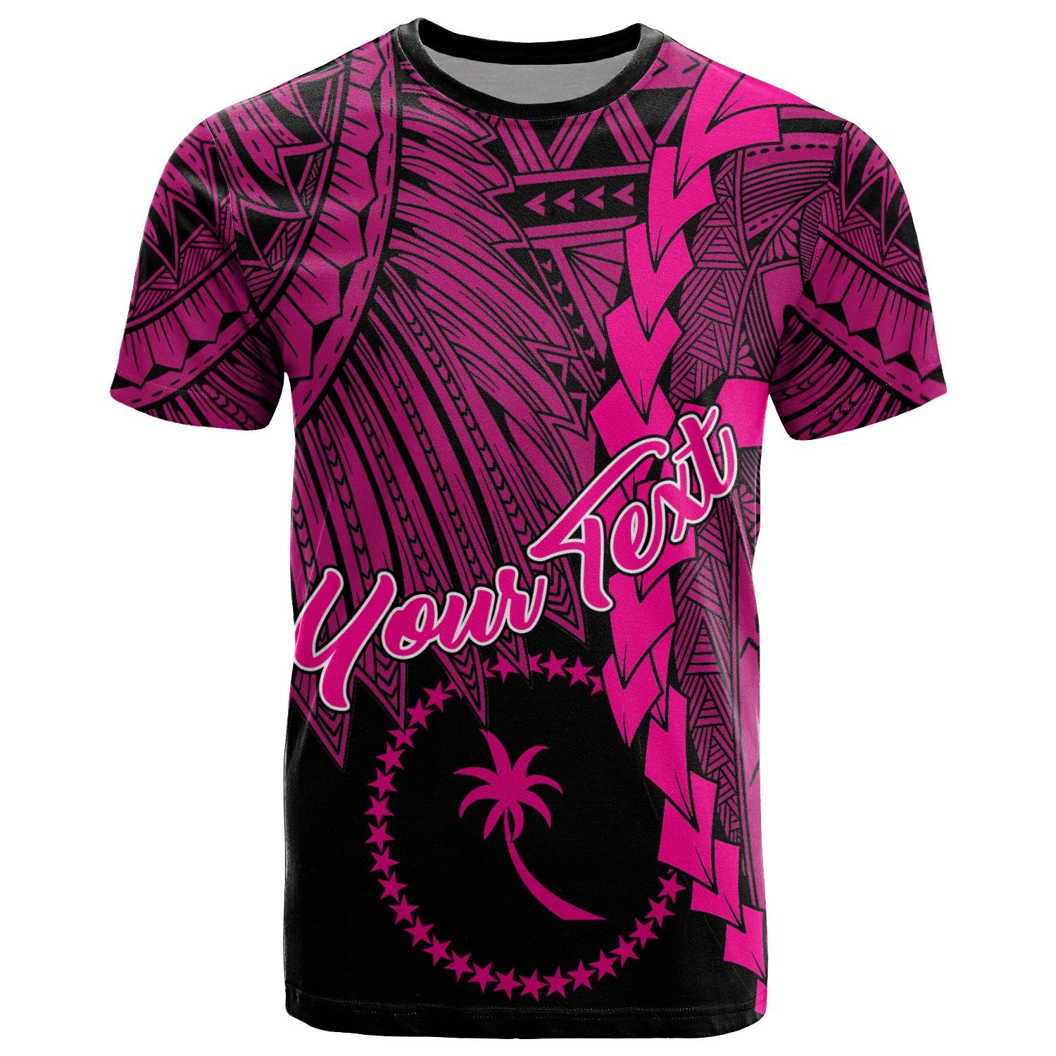 Chuuk Polynesian Custom T Shirt Tribal Wave Tattoo Pink Unisex Pink - Polynesian Pride