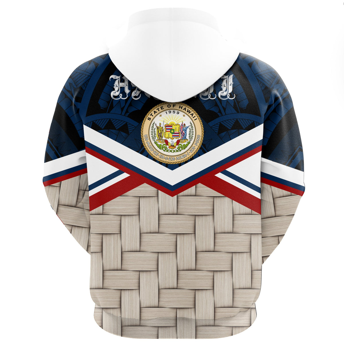 Hawaii Lauhala Coat of Arms Zip Hoodie - Polynesian Pride